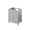 Jeffrey Alexander 30" Grey Chatham Vanity, Steel Grey Cultured Marble Vanity Top, undermount rectangle bowl VKITCHA30GRSGR